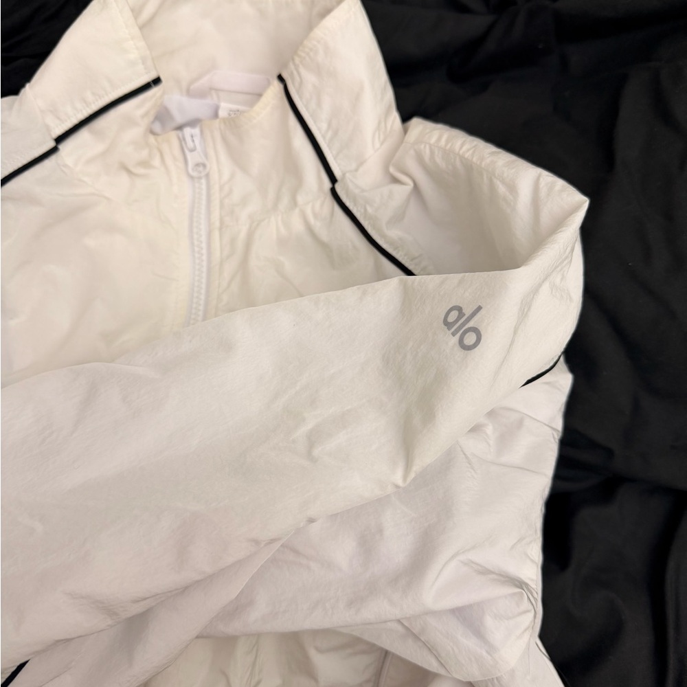 ALO Yoga Cream Jacket with Black Details
